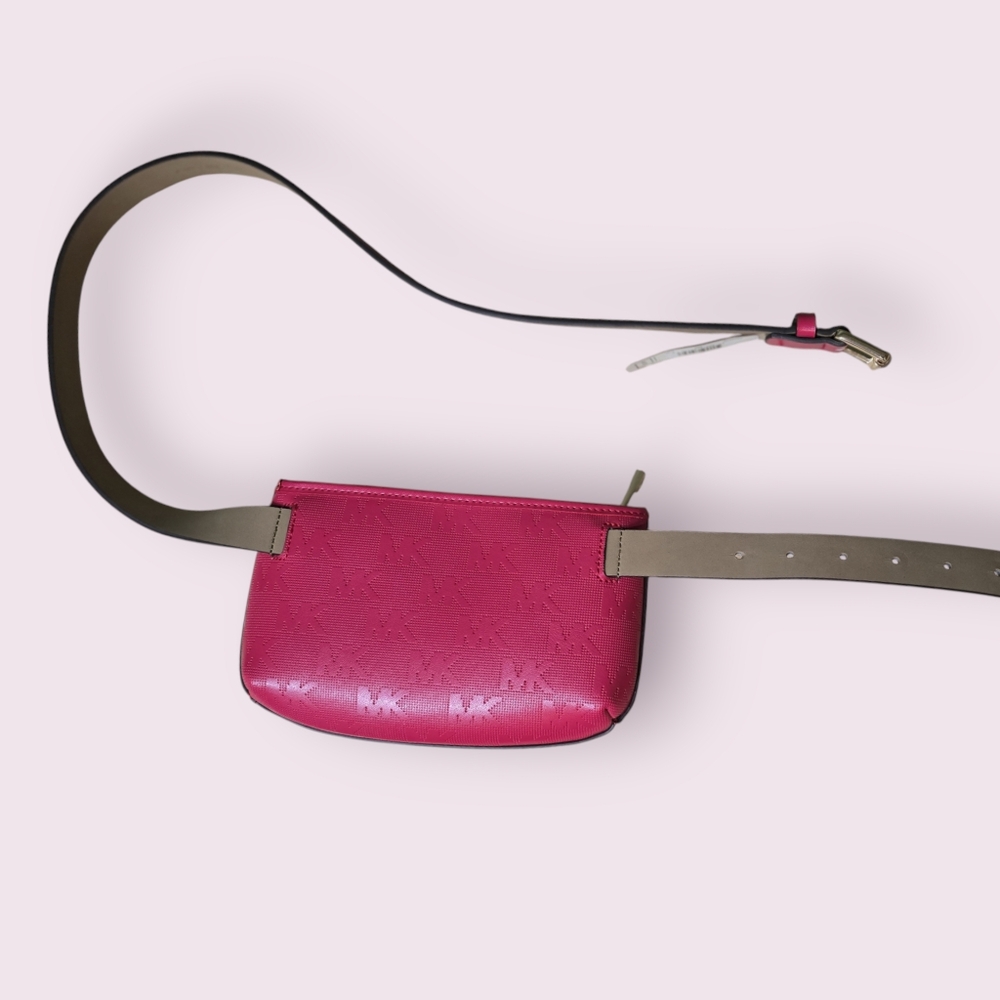 MICHAEL KORS Pink MK Logo Fanny Pack Waist Belt Bag SZ L/Xl - Picture 6 of 7